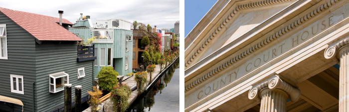 City and small town land use, wind, shoreline